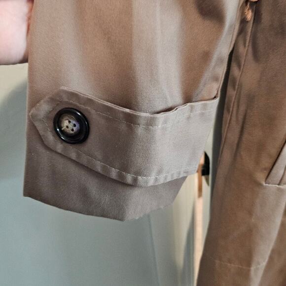 Vintage Rose Pink Trench Coat Womens Size XL Long 80s Retro Barbie Glam Rock - Picture 7 of 12